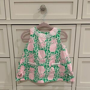 Lilly Pulitzer Green and Pink Kids Dress